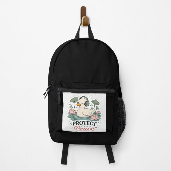 Item preview, Protect Your Peace | Minimalist Duck with Headphones Sticker designed and sold by FAZ-DESIGNS.