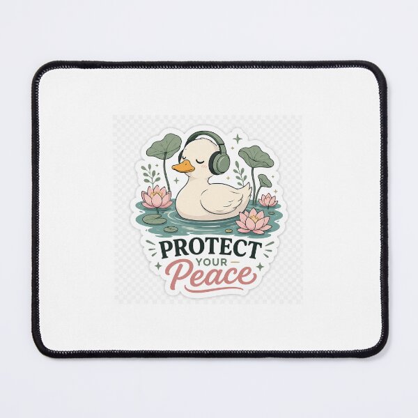 Item preview, Protect Your Peace | Minimalist Duck with Headphones Sticker designed and sold by FAZ-DESIGNS.
