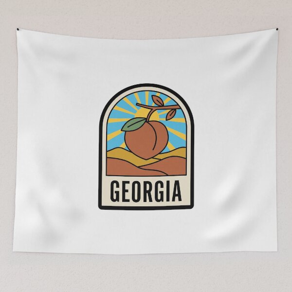 Item preview, Minimalist Georgia Peach State Retro Sunburst Art designed and sold by Paper Drip.