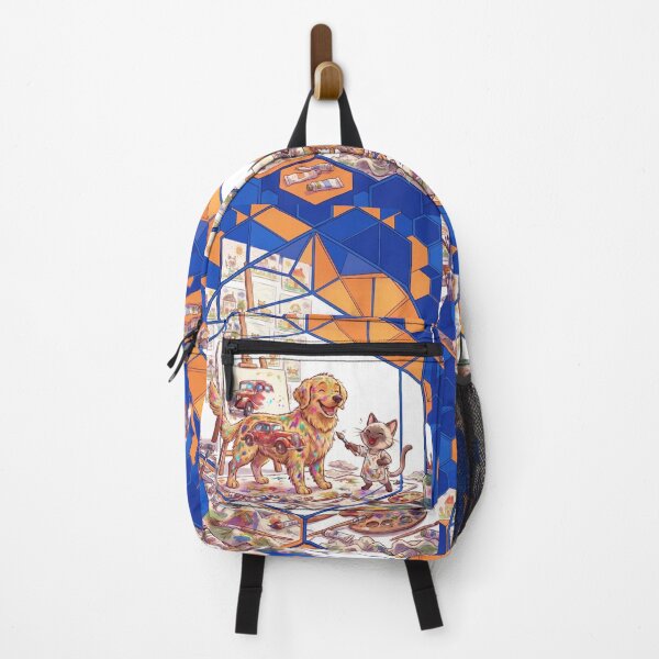 Item preview, Cute Cat Painting Blue Car on Happy Dog - Creative Pets Art designed and sold by Fatomfatom.