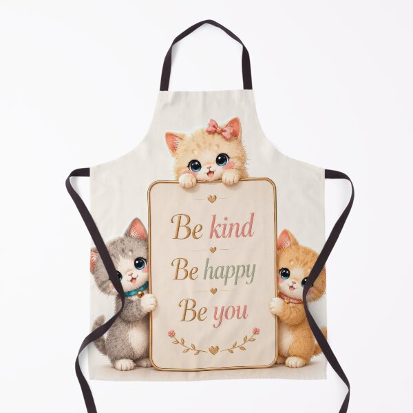 Item preview, Cute Kitten Be Kind Be Happy Be You Inspirational Wall Art | Kawaii Cat Quote | Nursery Decor | Positive Quote Illustration designed and sold by dreamybyana.