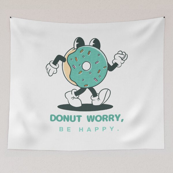 Item preview, Donut Worry. Be Happy – Food Lover Joke – Humorous Gift Idea designed and sold by Christie Olstad.