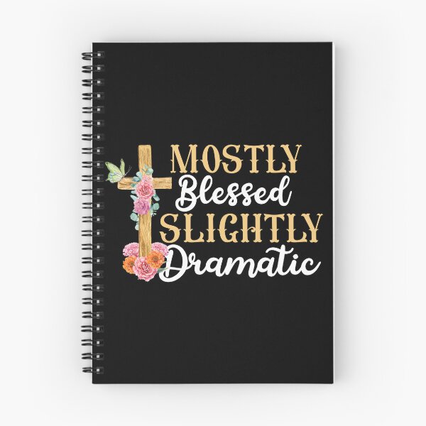 Item preview, Mostly Blessed Slightly Dramatic - Funny Sarcastic Christian Floral Cross designed and sold by the-Z3nith.
