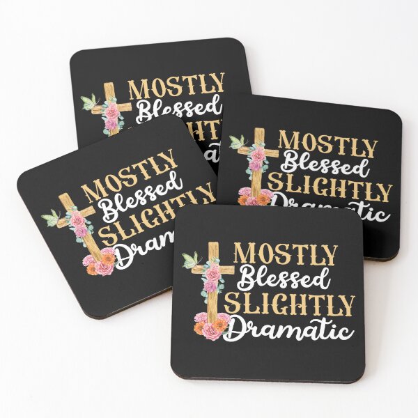 Item preview, Mostly Blessed Slightly Dramatic - Funny Sarcastic Christian Floral Cross designed and sold by the-Z3nith.