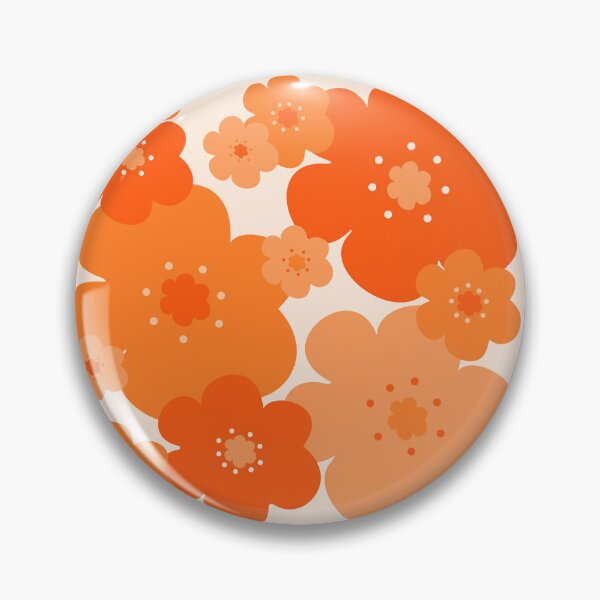 Item preview, 60's, 70's, Retro Scandinavian Style Flowers in Orange and Cream designed and sold by MellowCat.