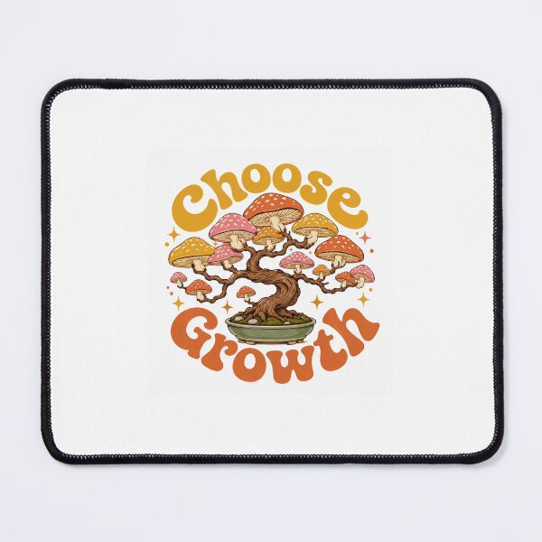 Item preview, Groovy Retro Choose Growth Single Sticker - Cute Mushroom Botanical Mindfulness Decal designed and sold by SlapHappyArt.
