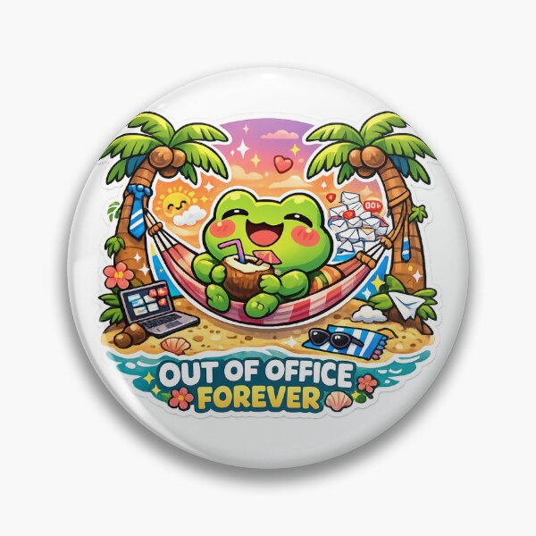 Item preview, Cute Kawaii Frog Out Of Office Forever Sticker designed and sold by Cozy404Lab.