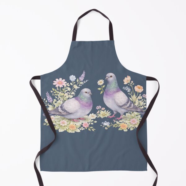 Item preview, Watercolor Pigeon Pair With Wildflowers designed and sold by azule1.
