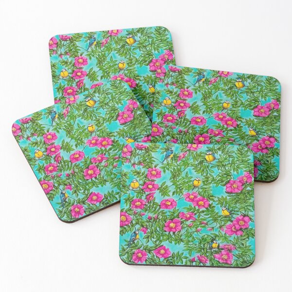 Item preview, Blue Tits and Roses designed and sold by Lisa Enright.