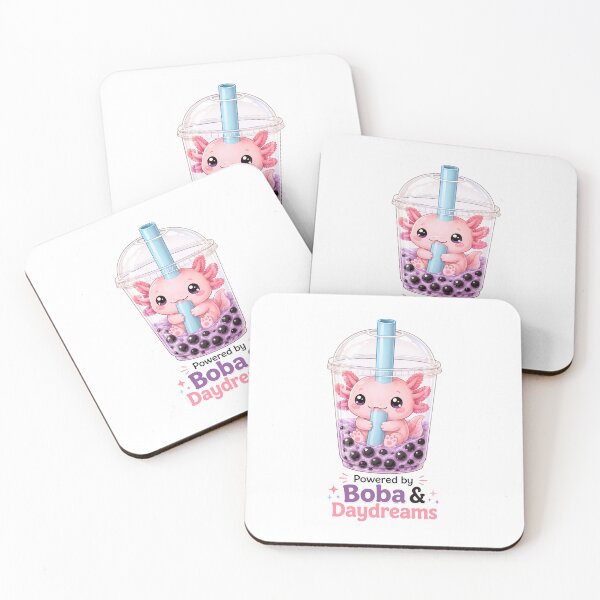 Item preview, Cute Taro Boba Axolotl Single Sticker - Kawaii Bubble Milk Tea Animal Decal designed and sold by SlapHappyArt.