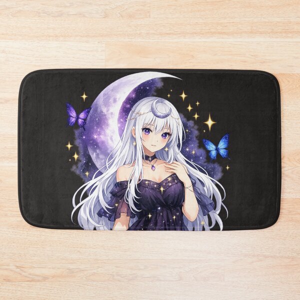 Item preview, Celestial Anime Girl with Moon | Fantasy Princess | Galaxy Aesthetic | Kawaii Manga Art designed and sold by Feminine Energy Studio .