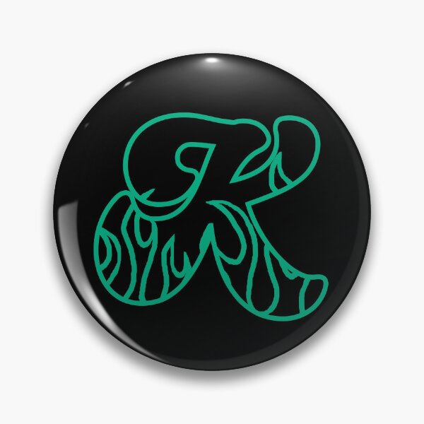 Item preview, Groovy Retro Teal Fiery Letter K Monogram designed and sold by CamilasPrints.