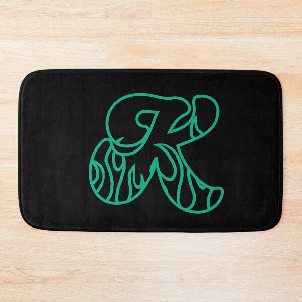 Item preview, Groovy Retro Teal Fiery Letter K Monogram designed and sold by CamilasPrints.