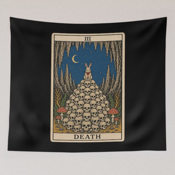 Item preview, Death Tarot Pointy Teeth Rabbit Skull Pile Dark Fantasy designed and sold by Victor Shadehorn.