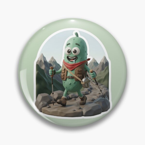 Item preview, Cute Hiking Pickle Cartoon – Funny Mountain Hiker Pickle Adventure Sticker, Graphic Tee, Camping Gift, Outdoor Lover Design designed and sold by Basma Designs | Funny Shirts, Stickers & Mugs.