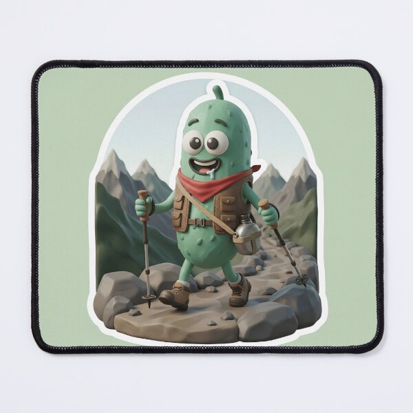 Item preview, Cute Hiking Pickle Cartoon – Funny Mountain Hiker Pickle Adventure Sticker, Graphic Tee, Camping Gift, Outdoor Lover Design designed and sold by Basma Designs | Funny Shirts, Stickers & Mugs.