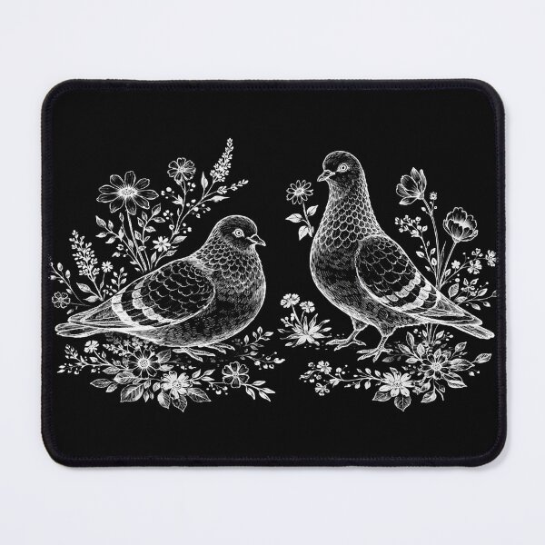 Item preview, Floral Pigeon Pair Vintage Engraving designed and sold by azule1.