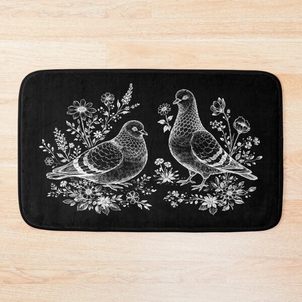 Item preview, Floral Pigeon Pair Vintage Engraving designed and sold by azule1.