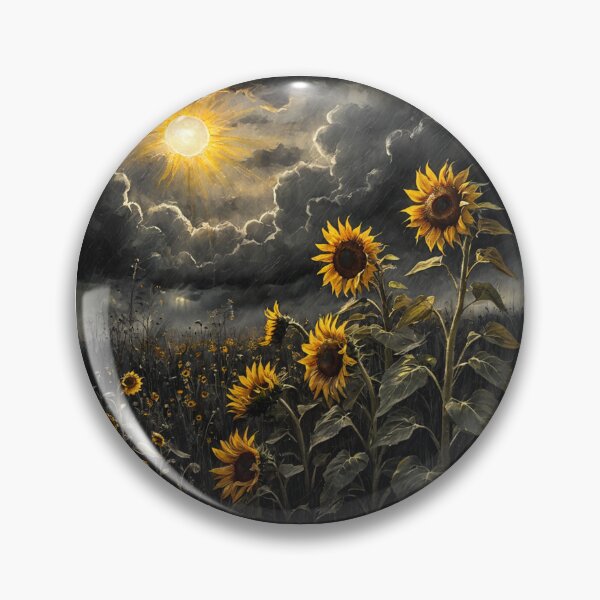 Item preview, Sunflower Stormy Sky Art | Golden Sunflower Field Under Dramatic Clouds designed and sold by LONE SPIRIT CO..
