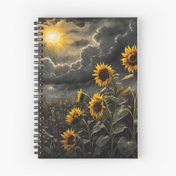 Item preview, Sunflower Stormy Sky Art | Golden Sunflower Field Under Dramatic Clouds designed and sold by LONE SPIRIT CO..