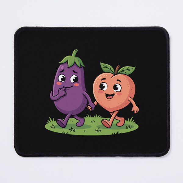 Item preview, Cheeky Eggplant and Peach Holding Hands designed and sold by TshirtsOnline-.