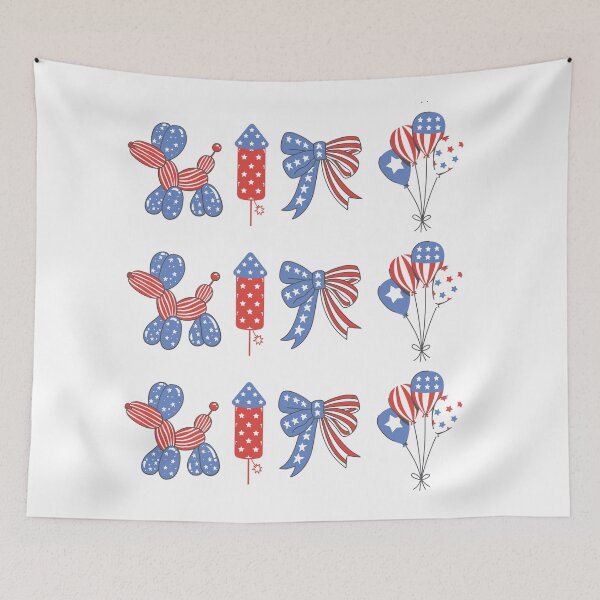 Item preview, Cute Coquette Fourth of July Balloons & Fireworks | Patriotic Independence Day Design designed and sold by ice-apparel.