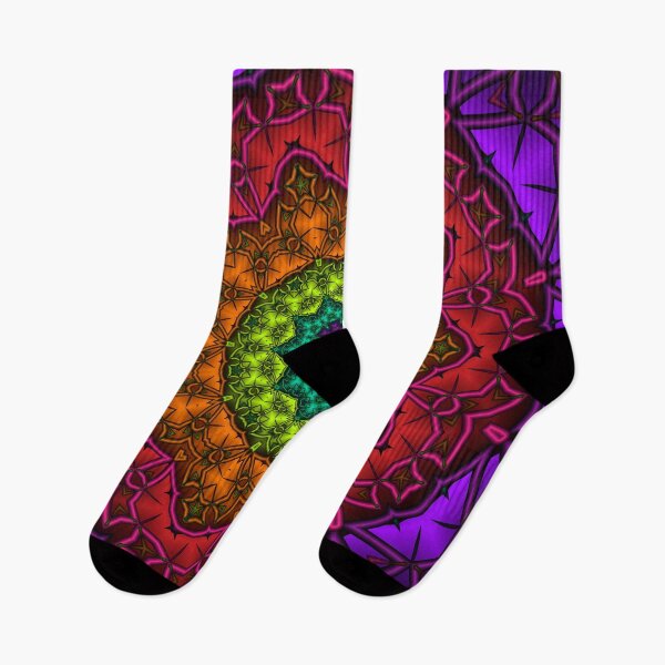 Item preview, Vibrant Rainbow Kaleidoscope Fractal Mandala designed and sold by pinkal.