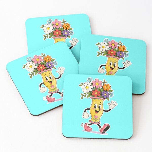 Item preview, Cute Flower Vase Character | Rubber Hose Floral Cartoon Happy Bloom Design designed and sold by TheStephanieRome.