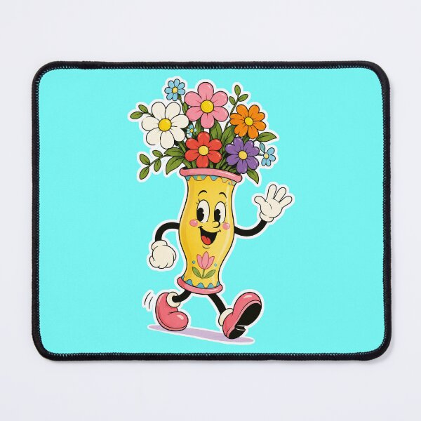 Item preview, Cute Flower Vase Character | Rubber Hose Floral Cartoon Happy Bloom Design designed and sold by TheStephanieRome.