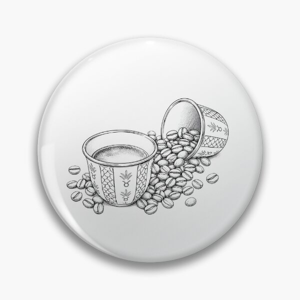 Item preview, Arabic Coffee Art Line Drawing designed and sold by NUSKHAH UAE | Emirati Heritage Art.