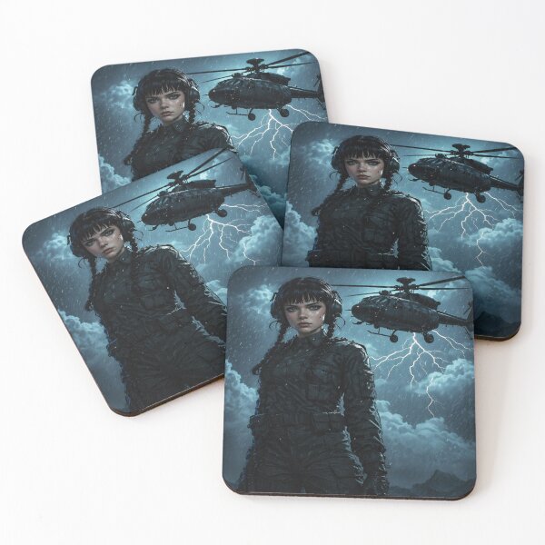 Item preview, Gothic Rescue Pilot - Wednesday Stormy Helicopter Art by Mavila Art designed and sold by Mavila Forge.