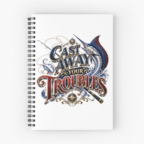 Item preview, Fishing Cast away your troubles design designed and sold by manytshirts.
