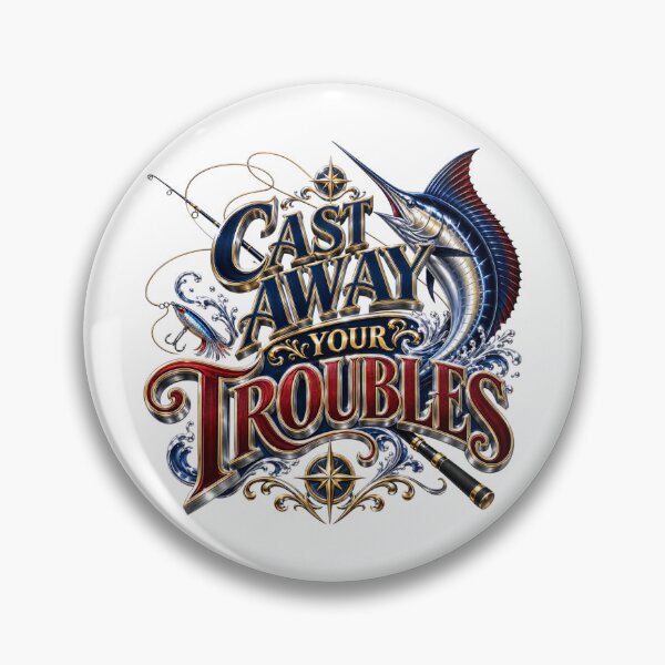 Item preview, Fishing Cast away your troubles design designed and sold by manytshirts.