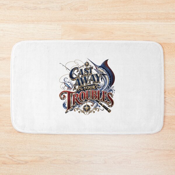 Item preview, Fishing Cast away your troubles design designed and sold by manytshirts.