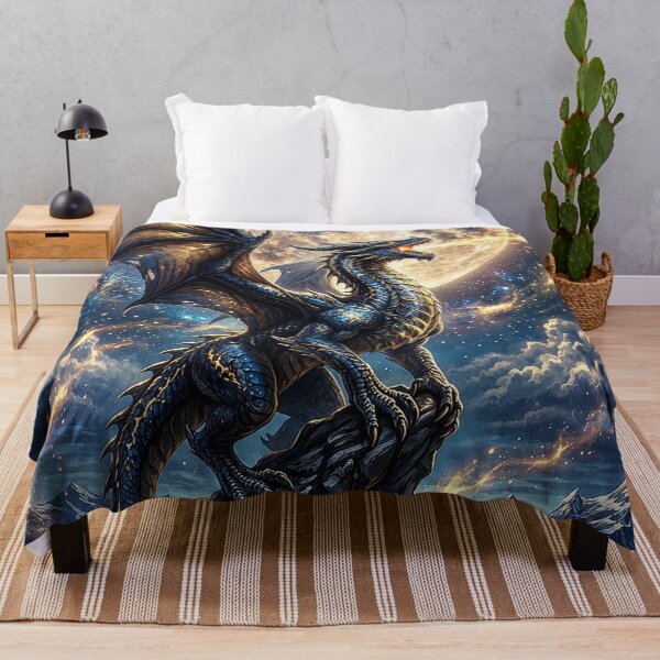 Item preview, Moon Dragon | Celestial Fantasy Castle Wall Art designed and sold by DrakariArt.