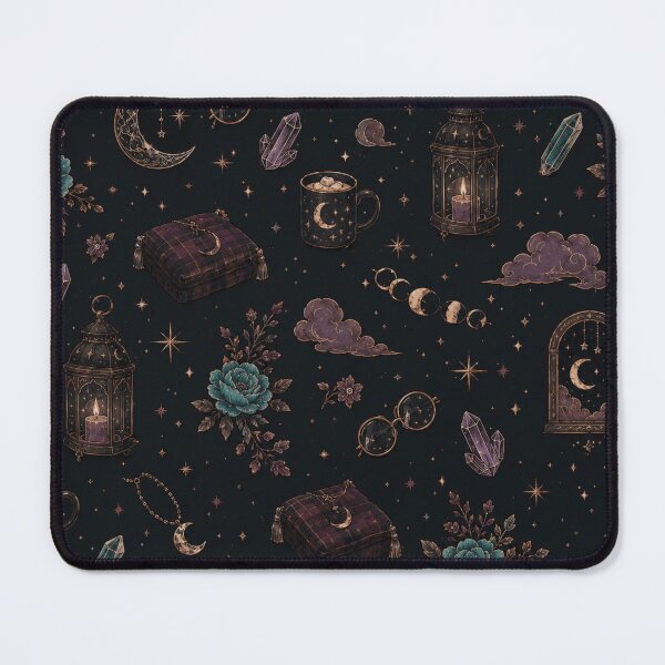 Item preview, Dark Cottagecore Celestial Moon Lantern Witchy Pattern designed and sold by YoumuAfterDark.