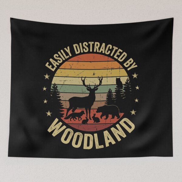 Item preview, Easily Distracted By Woodland Nature Lover Outdoorsman Forest Wildlife Explorer designed and sold by JonesFlora2025.
