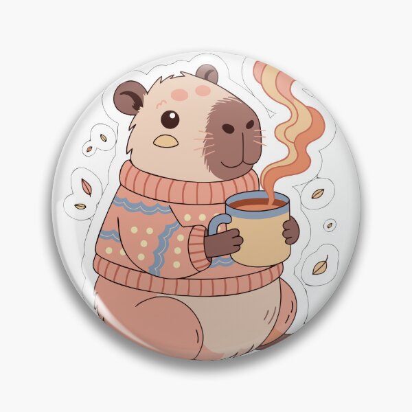Item preview, Cozy Capybara Coffee Sticker designed and sold by inkfusionhub99.