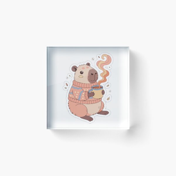 Item preview, Cozy Capybara Coffee Sticker designed and sold by inkfusionhub99.