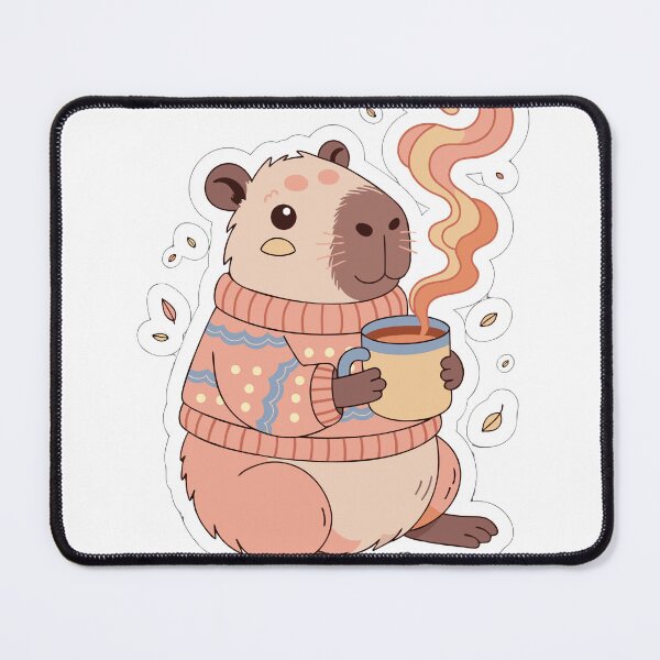 Item preview, Cozy Capybara Coffee Sticker designed and sold by inkfusionhub99.