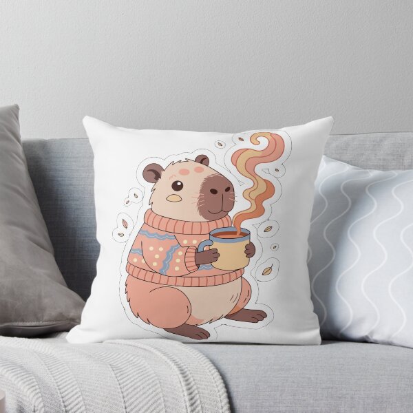 Item preview, Cozy Capybara Coffee Sticker designed and sold by inkfusionhub99.
