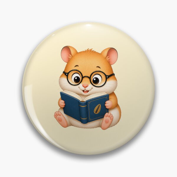 Item preview, Cute Kawaii Hamster Wearing Glasses Reading Book designed and sold by Seculinator.
