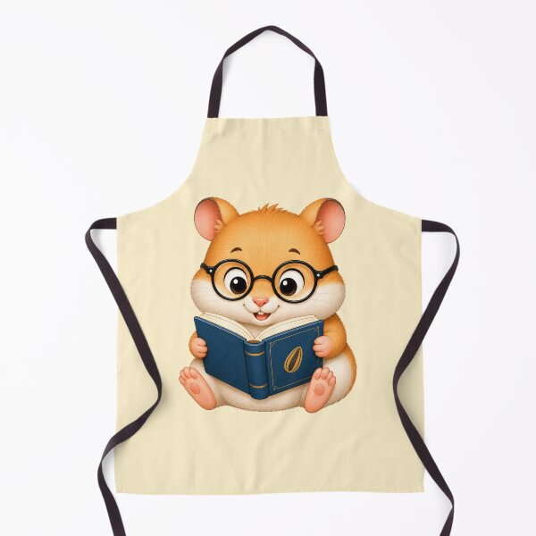 Item preview, Cute Kawaii Hamster Wearing Glasses Reading Book designed and sold by Seculinator.