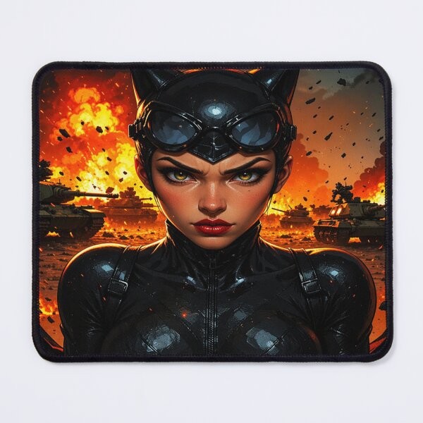 Item preview, Crimson Lips Catwoman - Tactical Warfare Dark Fantasy Art designed and sold by Mavila Forge.