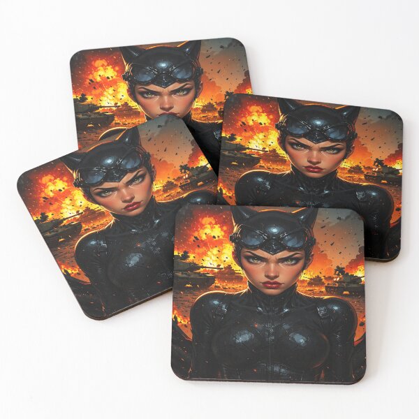 Item preview, Crimson Lips Catwoman - Tactical Warfare Dark Fantasy Art designed and sold by Mavila Forge.