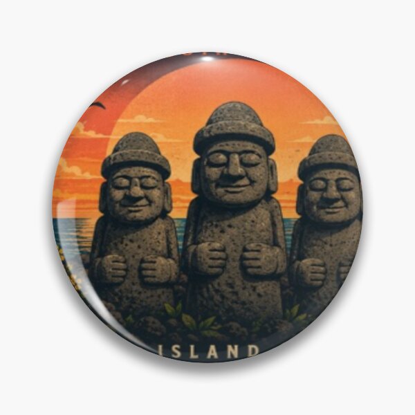 Item preview, Jeju Dol Hareubang Vintage Travel Poster | Island of Stone and Sea | South Korea Retro Design designed and sold by TulipsArtDesigns .