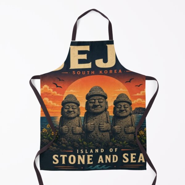 Item preview, Jeju Dol Hareubang Vintage Travel Poster | Island of Stone and Sea | South Korea Retro Design designed and sold by TulipsArtDesigns .