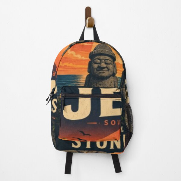 Item preview, Jeju Dol Hareubang Vintage Travel Poster | Island of Stone and Sea | South Korea Retro Design designed and sold by TulipsArtDesigns .
