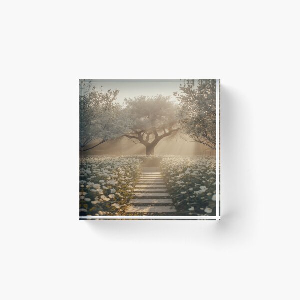 Item preview, The Path to Quiet | Luxury Healing Garden Wall Art designed and sold by VeloraNature.