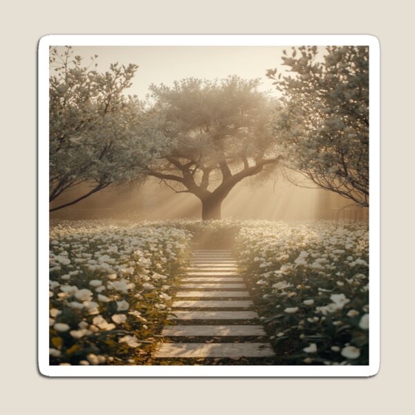 Item preview, The Path to Quiet | Luxury Healing Garden Wall Art designed and sold by VeloraNature.